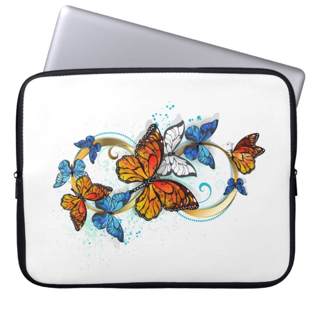 Capa Para Notebook Infinidade de Borboletas Monarca (Frente)