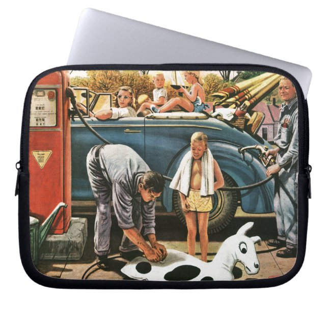 Capa Para Notebook Inflando o brinquedo da praia (Frente)