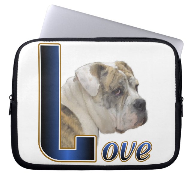 Capa Para Notebook Inglês Buldog Love (Frente)