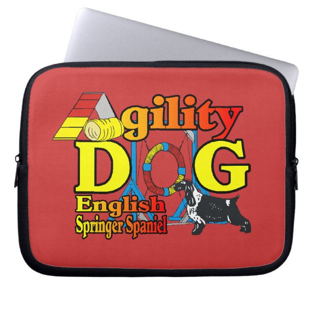 Capa Para Notebook Inglês Springer Spaniel Agilidade (Frente)