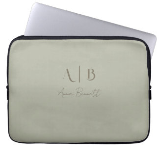 Capa Para Notebook Iniciais de Monograma Personalizado Moderno Nome S