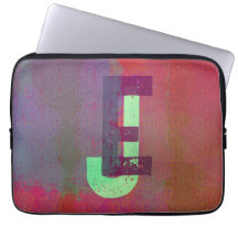 Iniciais Monograma Arte Grunge Funky Roxo Verde