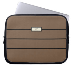 Capa Para Notebook Iniciais Monogramáticas Clássicas Elegantes Marrom