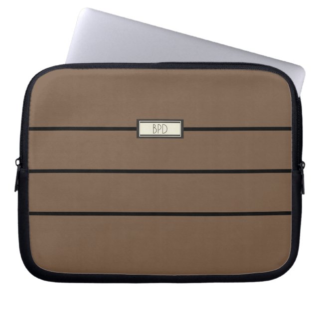 Capa Para Notebook Iniciais Monogramáticas Clássicas Elegantes Marrom (Frente)