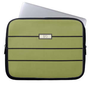 Capa Para Notebook Iniciais Verdes Mínimos Modernos Monogramas
