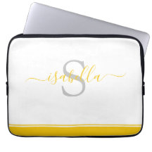 Inicial Monogramada Escrita Elegante Amarela