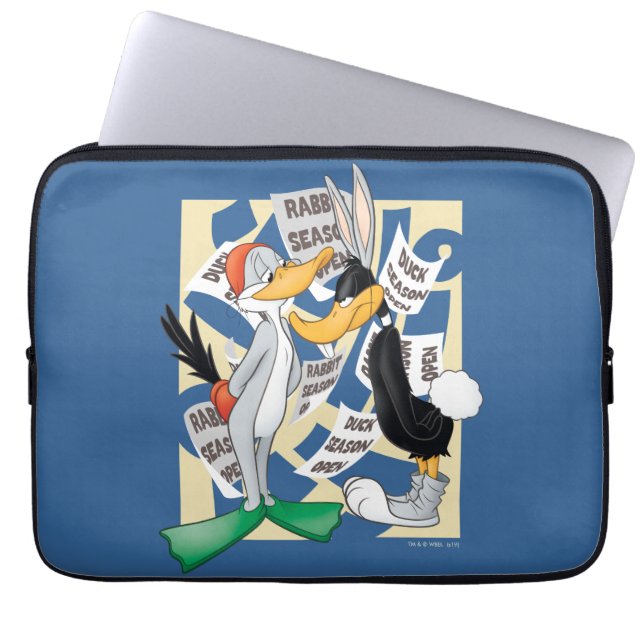 Capa Para Notebook INSETOS BUNNY™ E DAFFY DUCK™ prontos para a estaçã (Frente)