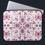 Capa Para Notebook Insetos, magenta escura e rosa em branco<br><div class="desc">Padrão simétrico desenhado à mão com vários insetos-besouros,  borboletas e aranhas</div>