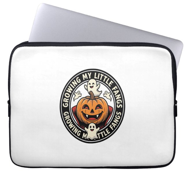 Capa Para Notebook Insígnia de Abóbora de Vampiro Crescendo Meus Pequ (Frente)