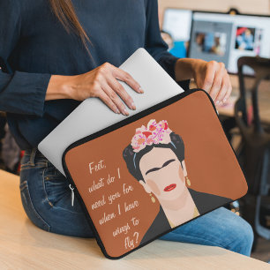 Capa Para Notebook Inspiração Cotação Frida Kahlo Ilustração Mulheres
