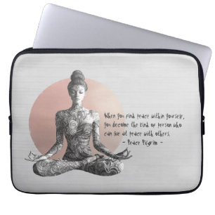 Capa Para Notebook Instrutor de Meditação Yoga Reiki Master Lotus Pos