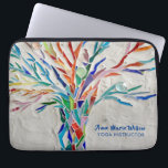 Capa Para Notebook Instrutor Rainbow Tree Yoga<br><div class="desc">Esta bolsa de laptop decorativa apresenta um impressão de um mosaico colorido do arco-íris em um fundo de cinza pálido. Adicione seu nome e ocupação para personalizar este caso. Use a opção Personalizar mais para alterar o tamanho, o estilo ou a cor do texto, se desejar. Porque nós criamos nosso...</div>