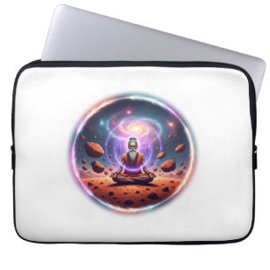 Capa Para Notebook Ioga Cósmico em Arte de Meditação de Marte