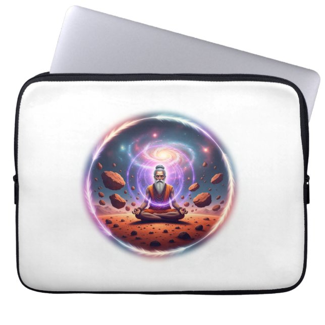 Capa Para Notebook Ioga Cósmico em Arte de Meditação de Marte (Frente)