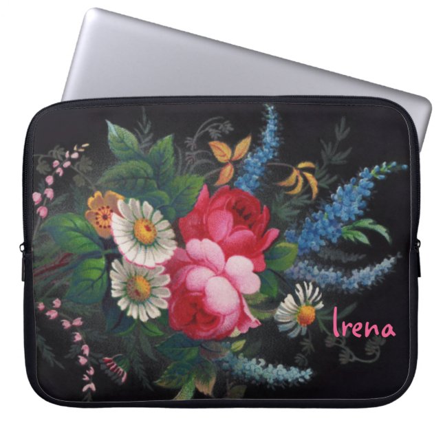 Capa Para Notebook Irena Buquê vitoriana Neoprene Bolsa de laptop (Frente)