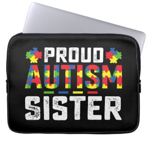 Capa Para Notebook Irmã Orgulhosa da Conscientização do Autismo Famíl