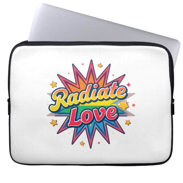 Capa Para Notebook Irradie Amor Design Retrô - Vibrações Positivas  (Frente)