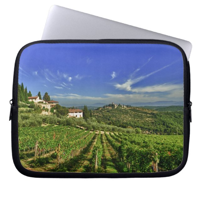 Capa Para Notebook Itália, Toscana, Greve. Os vinhedos de Castello (Frente)