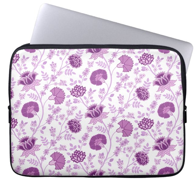 Capa Para Notebook Jacobean Floral Pattern Pinks em Branco (Frente)