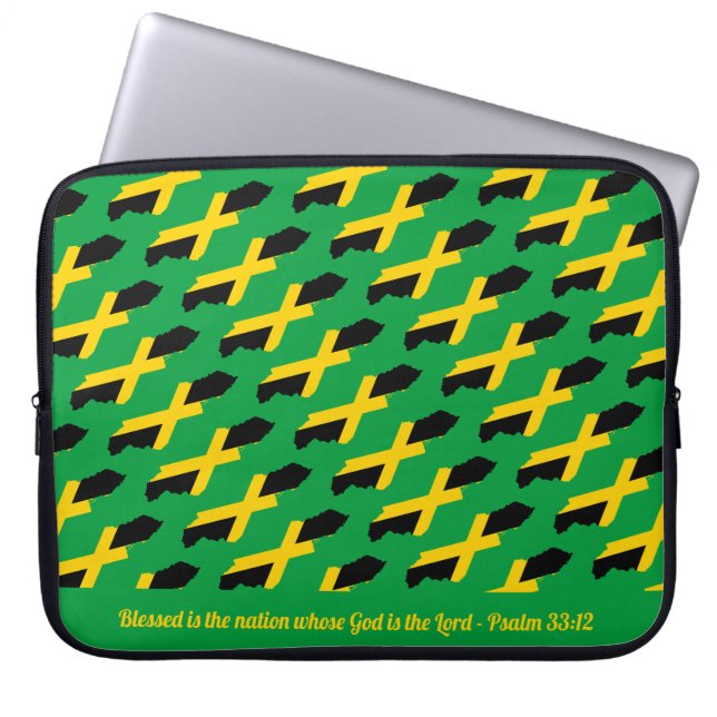 Capa Para Notebook JAMAICA FLAG - Escritura Personalizável VERDE (Frente)