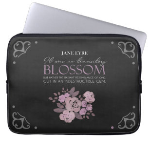 Capa Para Notebook Jane Eyre - Sem Flor Transitório - Rosas em Preto