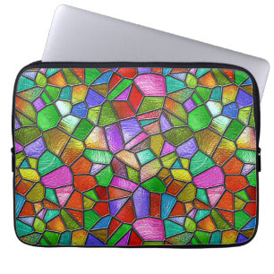 Capa Para Notebook Janela de Vidro Colorido Abstrato