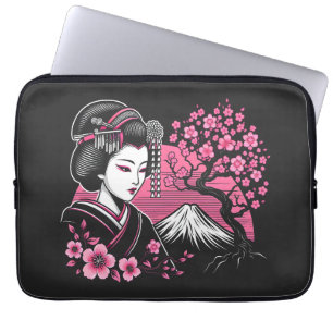 Capa Para Notebook Japonês Geisha Monte Fuji Japonês Cherry Blossom