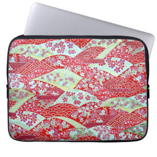 Capa Para Notebook Japonês Washington Red Floral Origami Yuzen