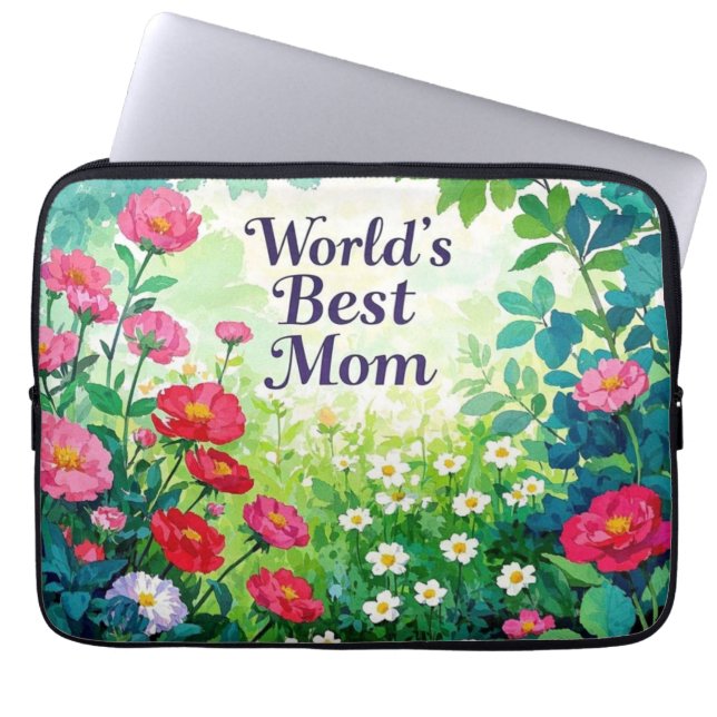 Capa Para Notebook Jardim das Flores - Melhor Mãe do Mundo (Frente)