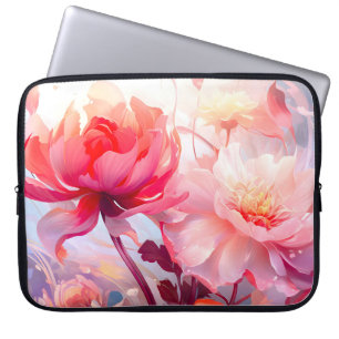 Capa Para Notebook Jardim de Água-forte de Peônia de Primavera