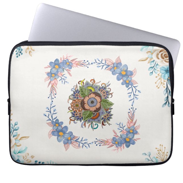 Capa Para Notebook Jardim de Aquarela Calma – Suaves Murmúrios Florai (Frente)