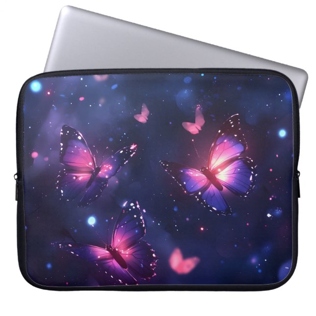Capa Para Notebook Jardim de Borboletas Noturnas Celestiais (Frente)