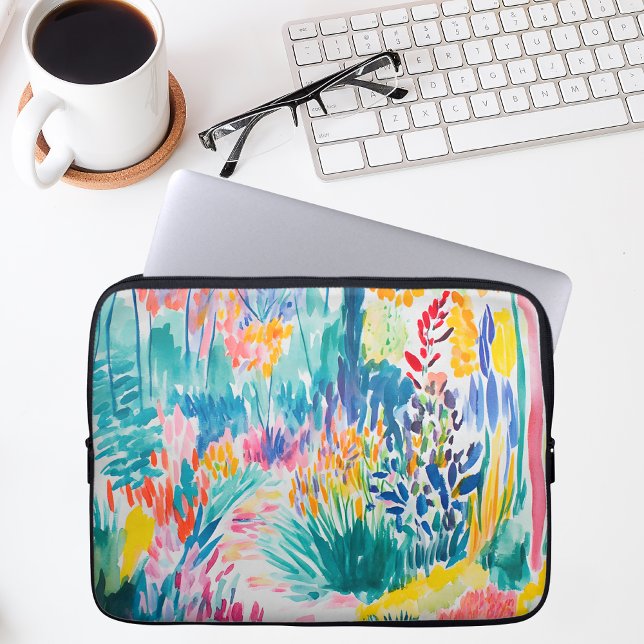 Capa Para Notebook Jardim de Flores Silvestres Abstratas Boho (Criador carregado)