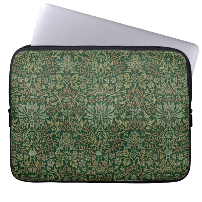 Capa Para Notebook Jardim de Flores William Morris -Verdes (Frente)