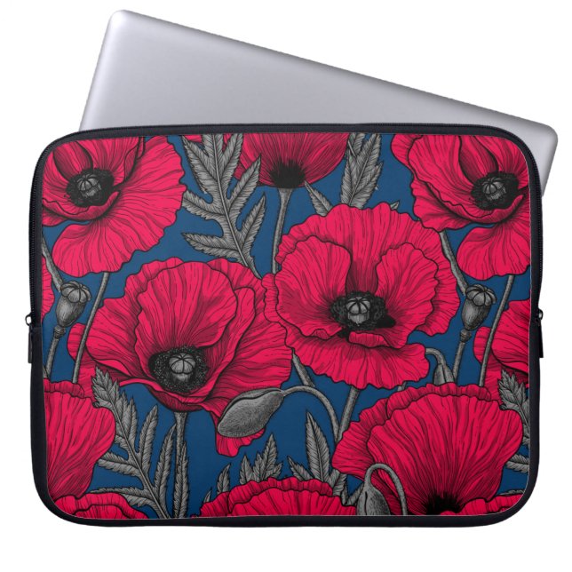 Capa Para Notebook Jardim de papoila noturno (Frente)