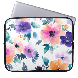 Capa Para Notebook Jardim de primavera vintage em aquarela floral