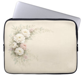 Capa Para Notebook Jardim de Rosas em Aquarela para um Casamento Atem