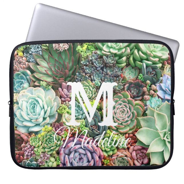 Capa Para Notebook Jardim de Suculentos Coloridos (Frente)