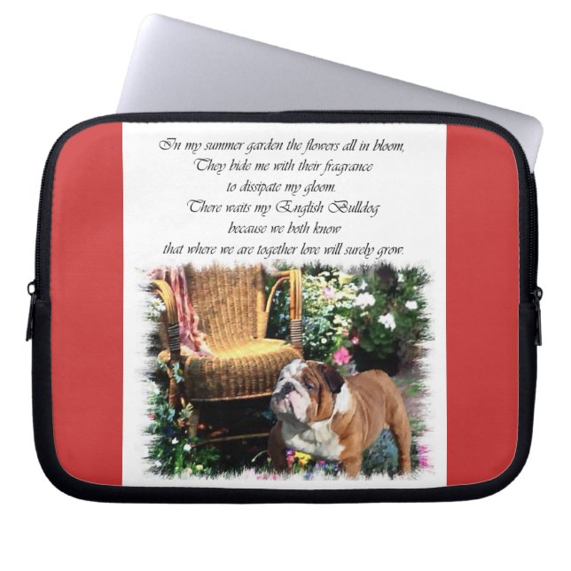Capa Para Notebook Jardim de Verão de Buldogue Inglês (Frente)