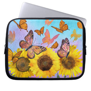 Capa Para Notebook Jardim Flor das Borboletas Lindo-Sol