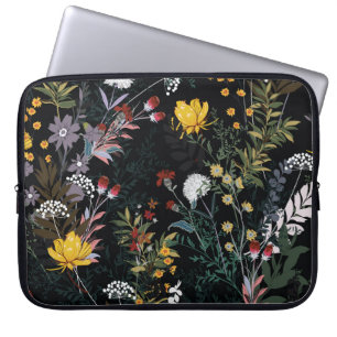 Capa Para Notebook Jardim Floral Escuro: Padrão Noturno Sangrento