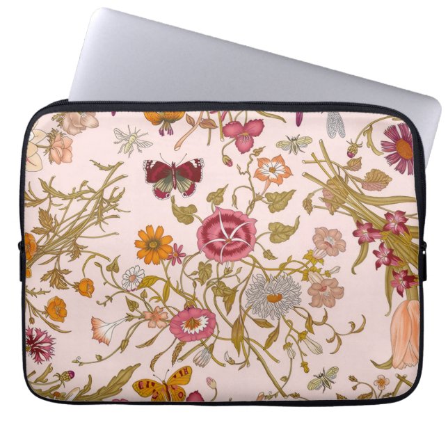 Capa Para Notebook Jardim floral romântico (Frente)