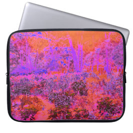 Capa Para Notebook Jardim Impressionista Laranja Trippy Magenta