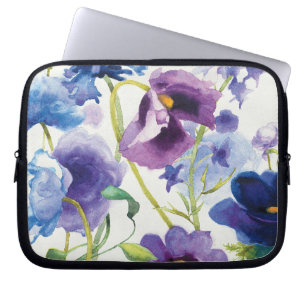 Capa Para Notebook Jardim misturado azul e roxo