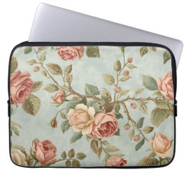 Capa Para Notebook Jardim Romântico de Rosas Vintage