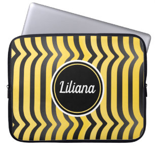 Capa Para Notebook Jazzy Cute Black e Yellow Striped Bumblebee
