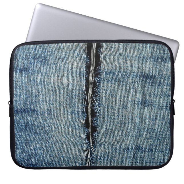 Capa Para Notebook Jeans riscados (Frente)