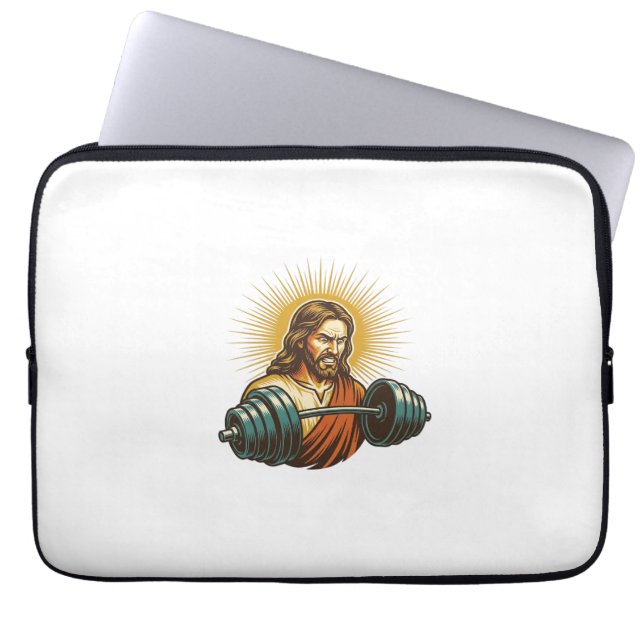Capa Para Notebook Jesus Acidentalmente Adicionando Muito Peso Falha  (Frente)