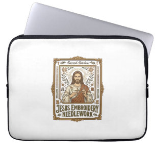 Capa Para Notebook Jesus Bordado Trabalho de Agulha Jesus Bordado Agu