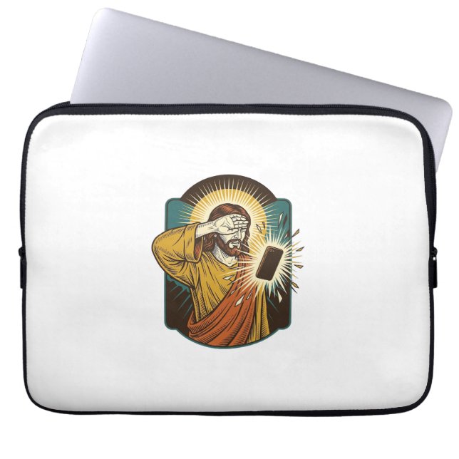 Capa Para Notebook Jesus Cegando Máximo Brilho do Telefone Meia-Noite (Frente)
